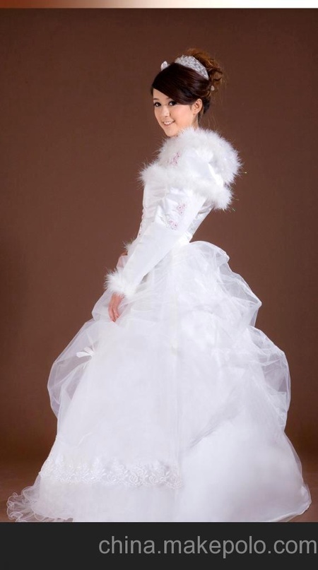 新款2012冬天婚纱礼服 韩式公主保暖加棉婚纱 唐装旗袍批发定做