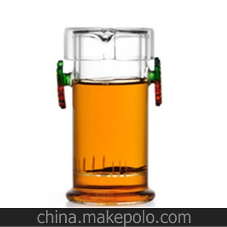 厂家供应 耐热玻璃双耳红茶杯泡茶器 红茶茶具套装 透明玻璃杯