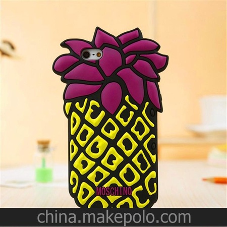 Moschino手机壳 苹果4立体菠萝包 iphone4硅胶套iphone4/4s保护套