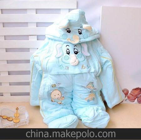 童装婴幼儿 连体衣航天服保暖连脚卡通小象造型哈衣438